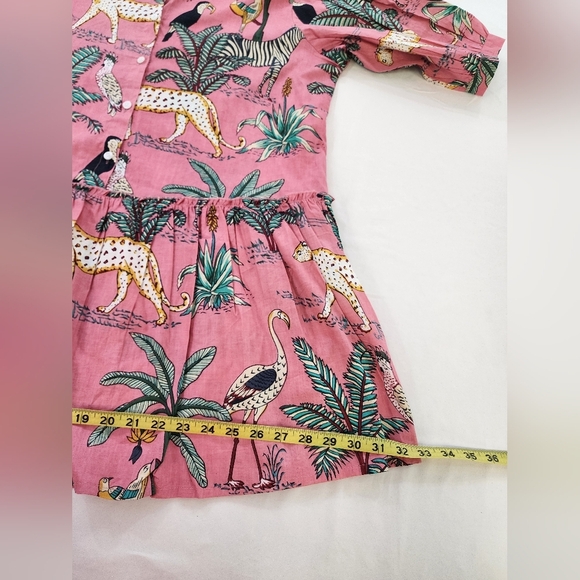 Fox & Hen Pink Animal & Leaf Print Dress Size XLarge - Picture 7 of 16